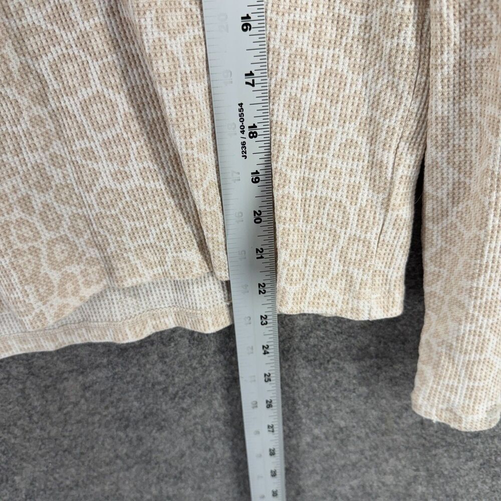 Splendid Hoodie Women XS Beige Animal Print Hooded Long Sleeve Cotton Casual - Picture 6 of 7